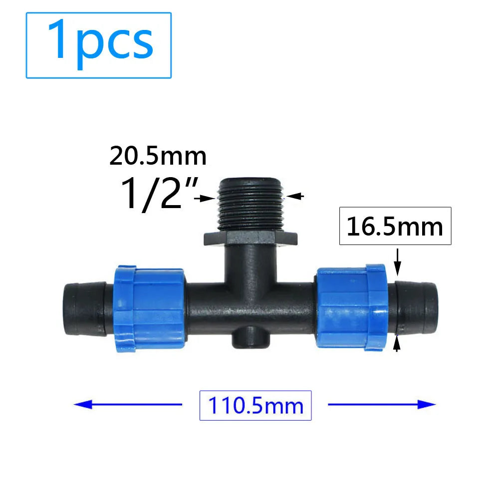 16mm Drip Tape Connectors – Tee, Elbow, End Cap & More (5/8")