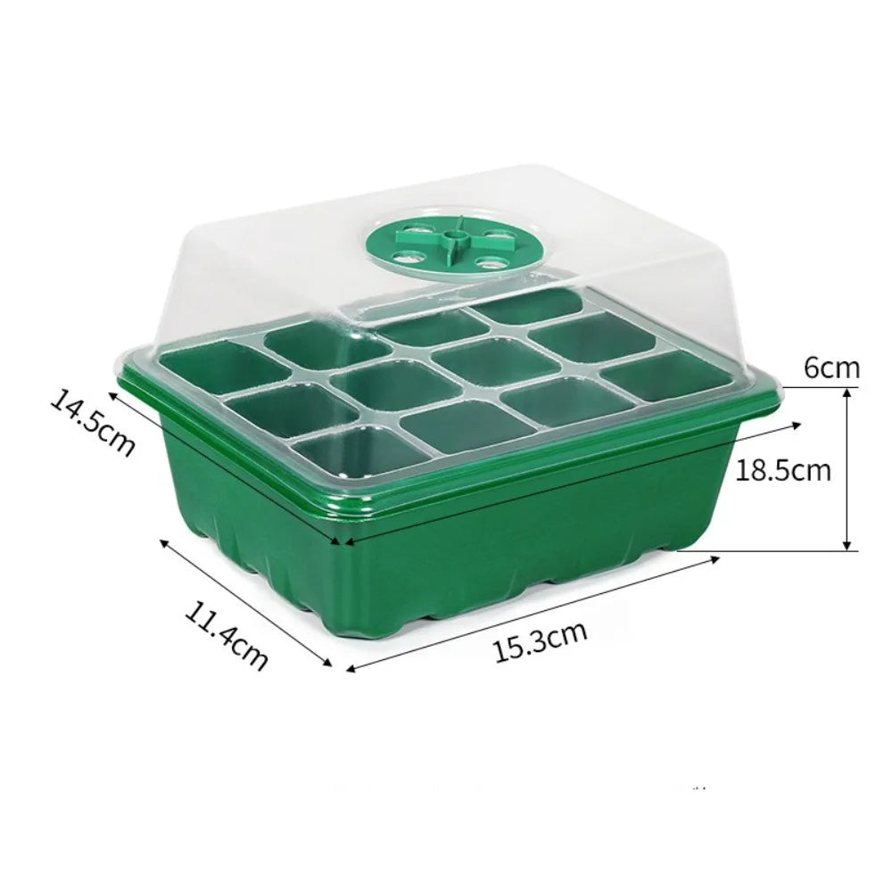 6/12Grids Seed Starter Tray with Ventilation Hole Seeds Growing Cultivation Planting Box Mini Greenhouse Plant Starter Kit