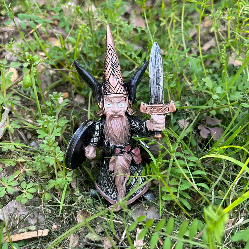 Medieval Warrior Garden Gnome Statues – 4 Styles (Resin, Outdoor)
