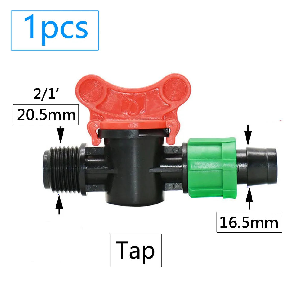 16mm Drip Tape Connectors – Tee, Elbow, End Cap & More (5/8")
