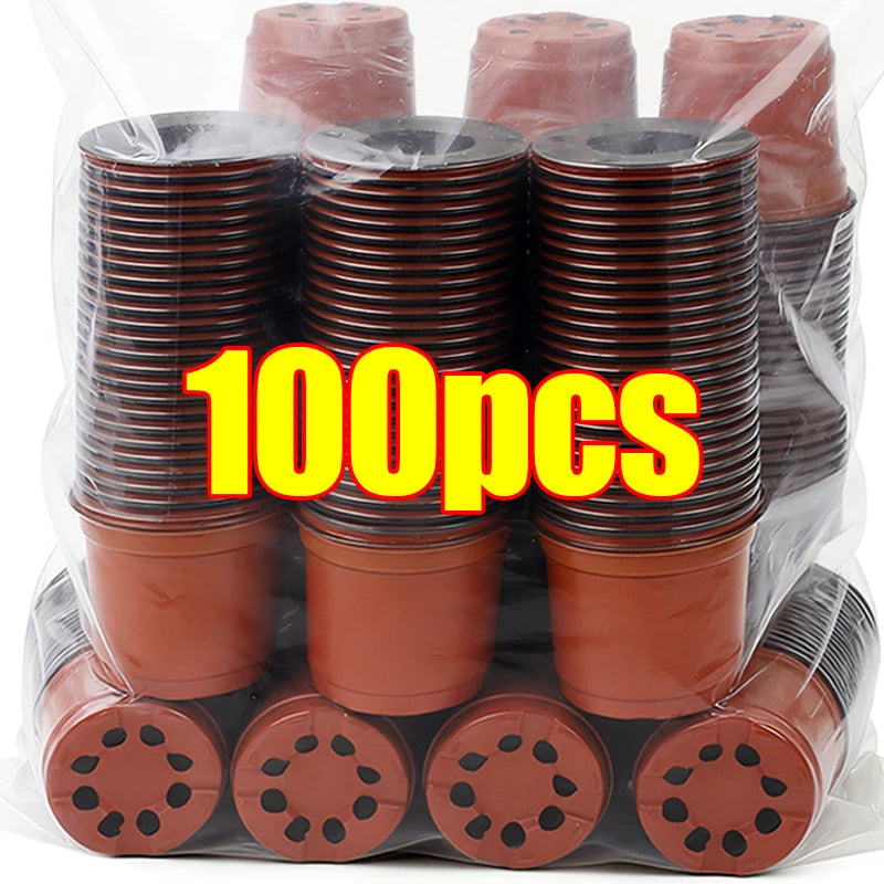 Nursery Seedling Pots – Black & Red (20, 40, 60 or 100 Pack)