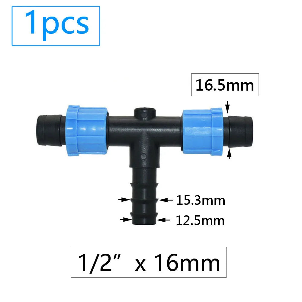 16mm Drip Tape Connectors – Tee, Elbow, End Cap & More (5/8")