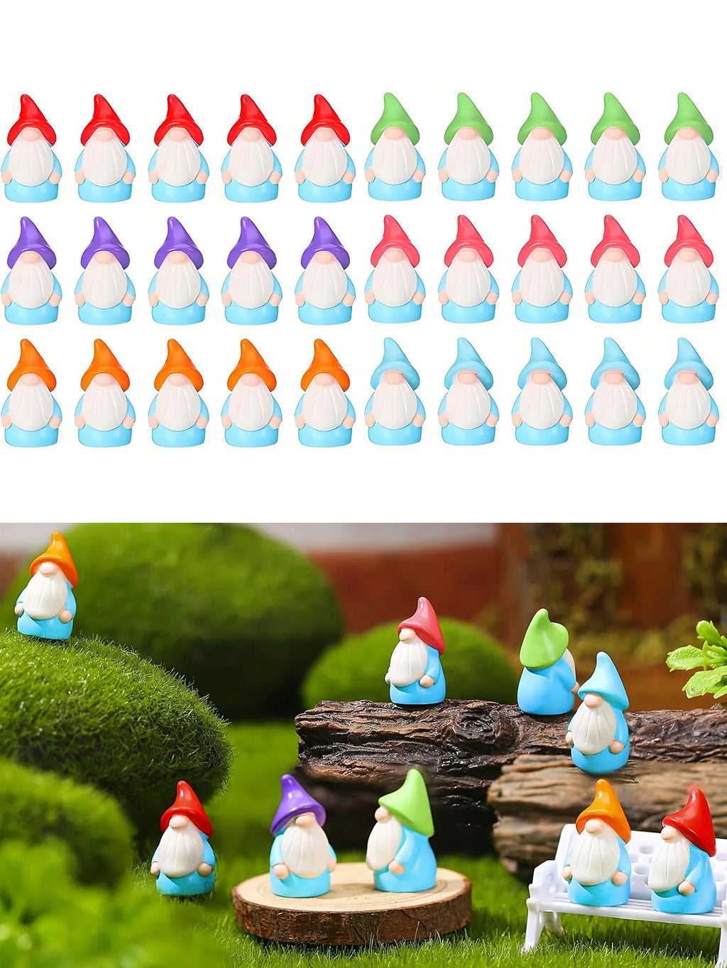 Mini Resin Gnome Figurines – Bulk Pack (10, 20, 50 or 100pcs)