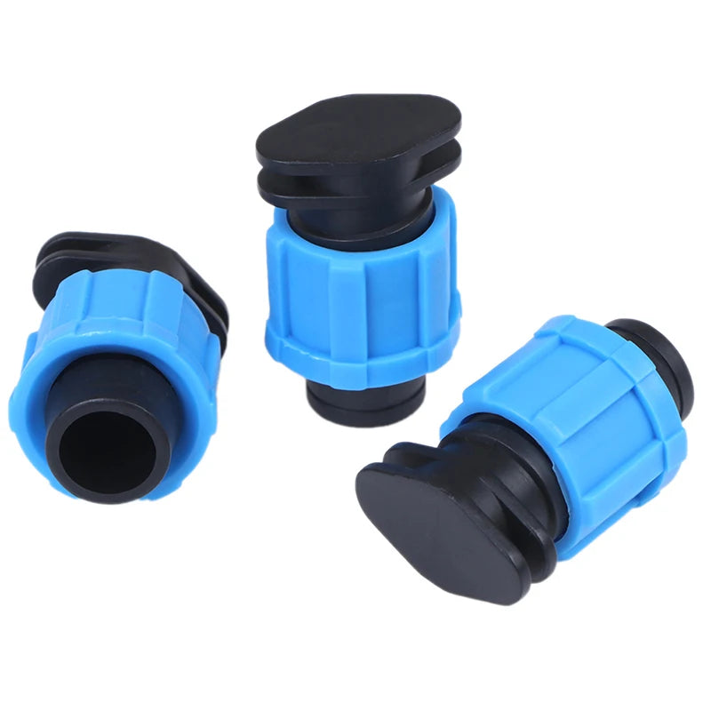 10PCS 16mm Drip Irrigation Tape End Plug Pipe Fitting Connectors Thread Lock