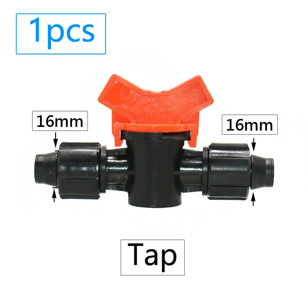16mm Drip Tape Connectors – Tee, Elbow, End Cap & More (5/8")