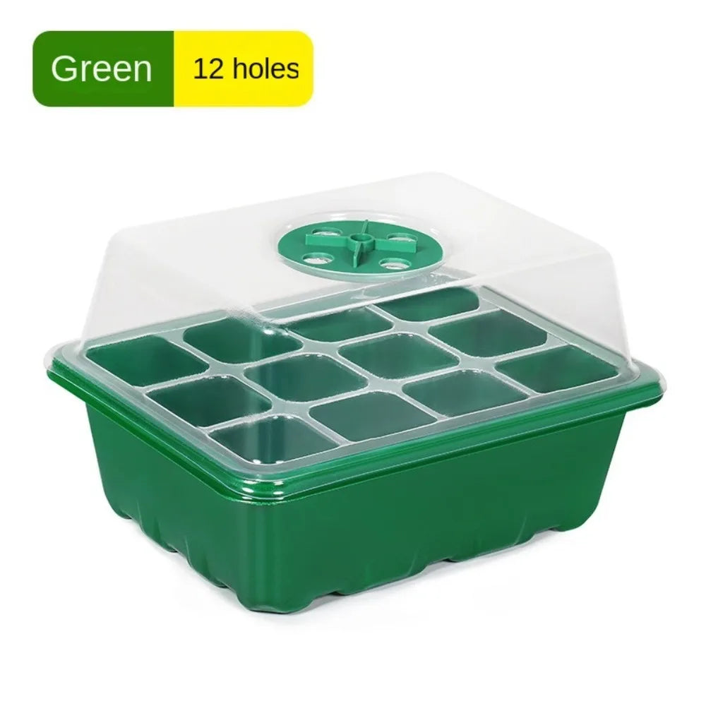 Seed Starter Tray 10-Pack | Ventilation Hole Mini Greenhouse Planting Box
