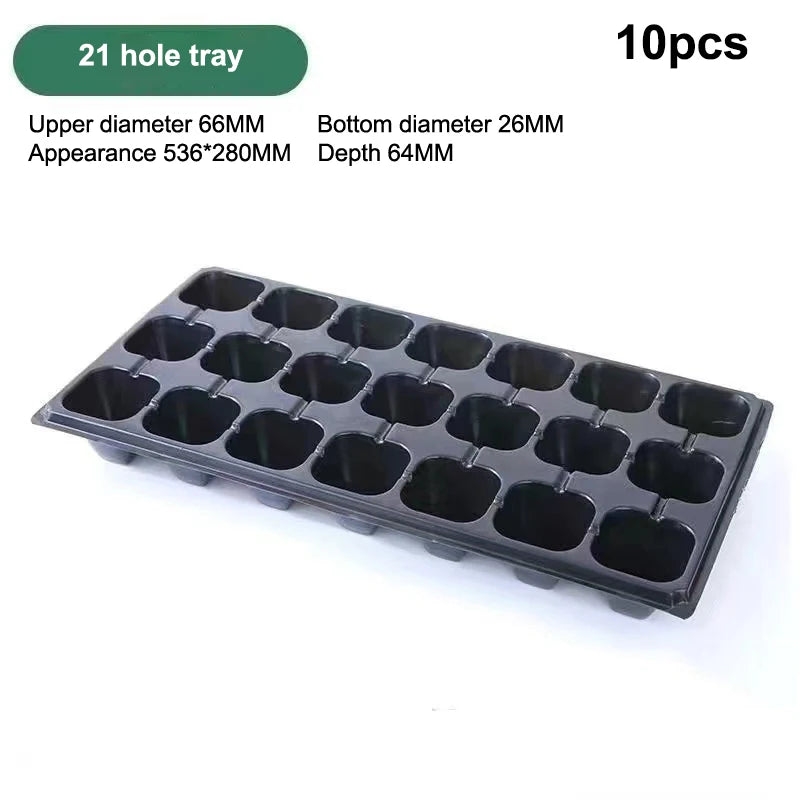 10Pcs Seedling Trays Plastic Gardening Germination Trays Black Seedling Container Garden Supplies For Vegetable Flower【SMQ】