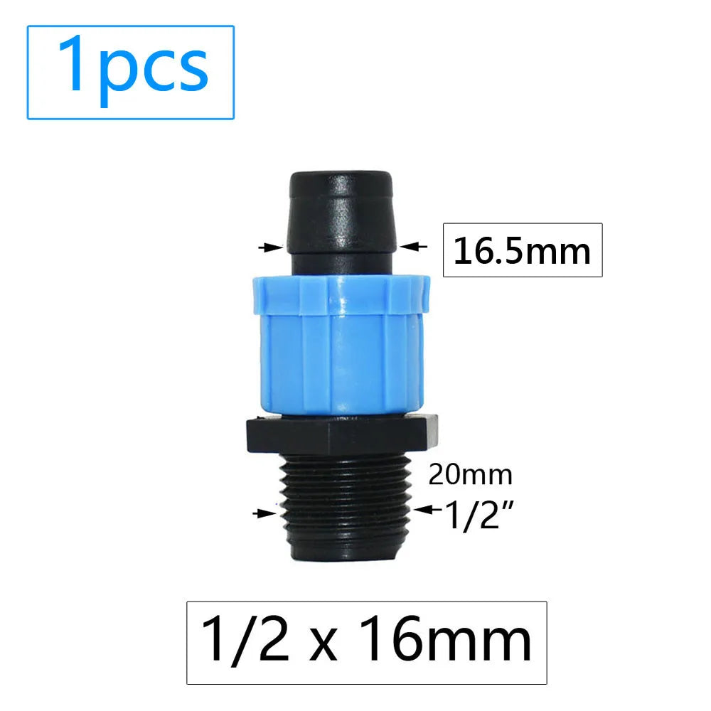16mm Drip Tape Connectors – Tee, Elbow, End Cap & More (5/8")