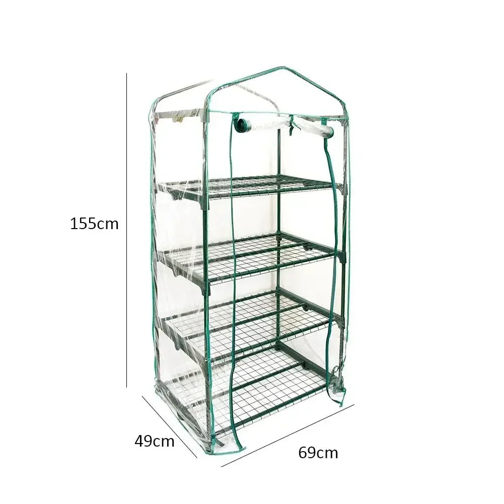 PVC Plastic Mini Greenhouse Tiered Growbag Grow House with Cover Five Floor Green Garden Greenhouse Outdoor for Household