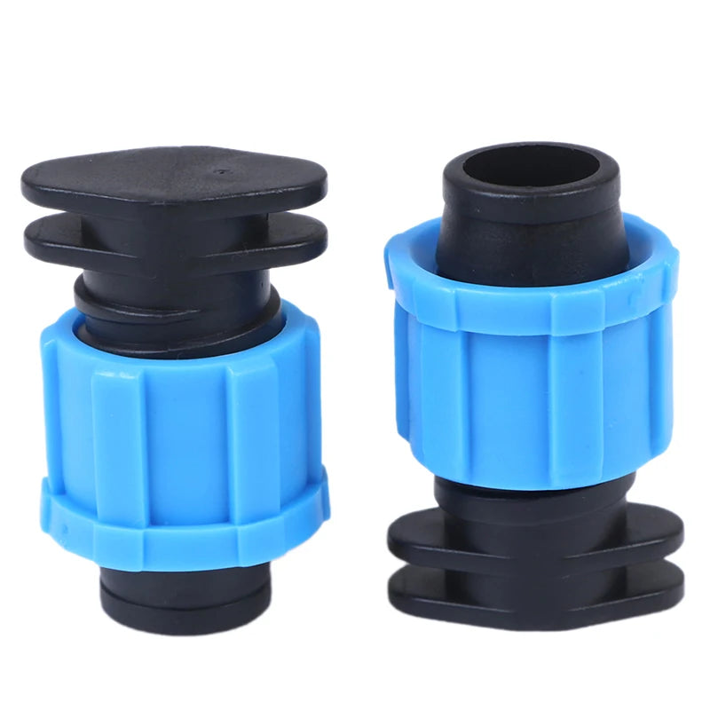 10PCS 16mm Drip Irrigation Tape End Plug Pipe Fitting Connectors Thread Lock