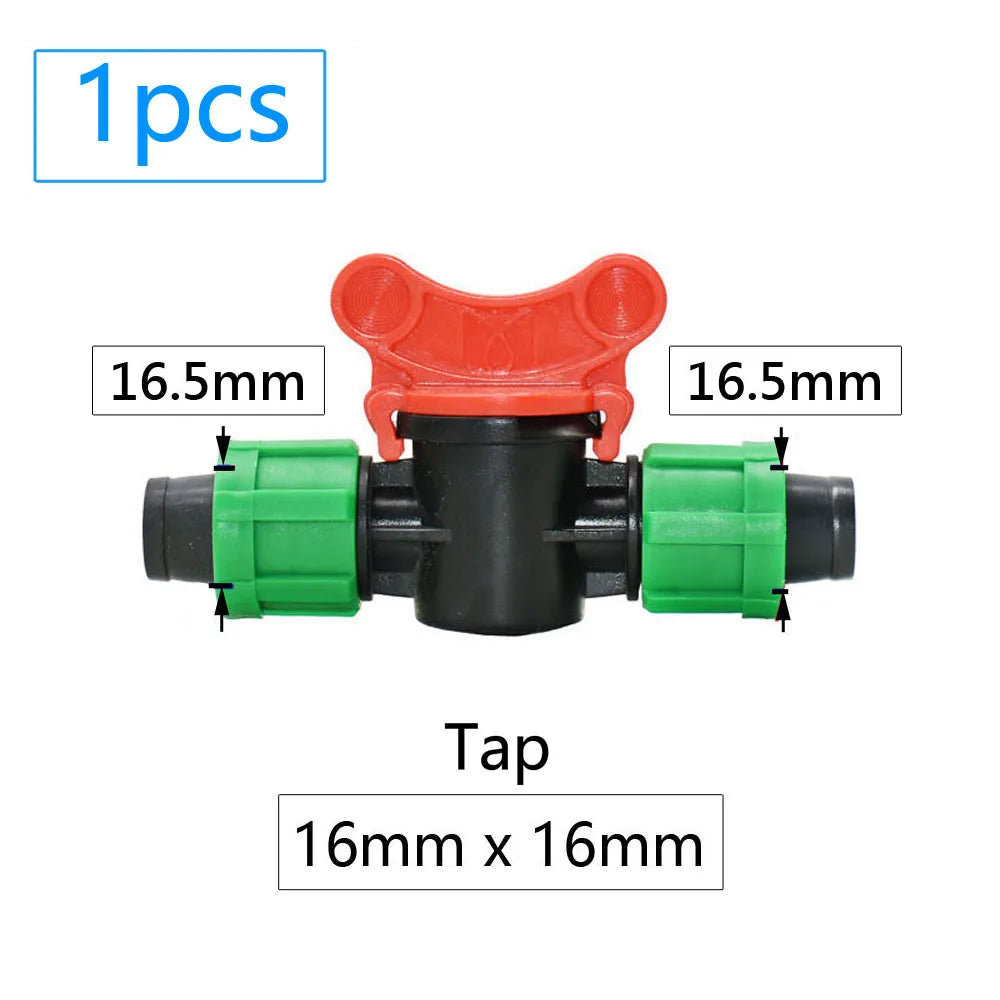 16mm Drip Tape Connectors – Tee, Elbow, End Cap & More (5/8")