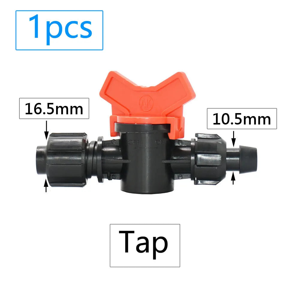 16mm Drip Tape Connectors – Tee, Elbow, End Cap & More (5/8")
