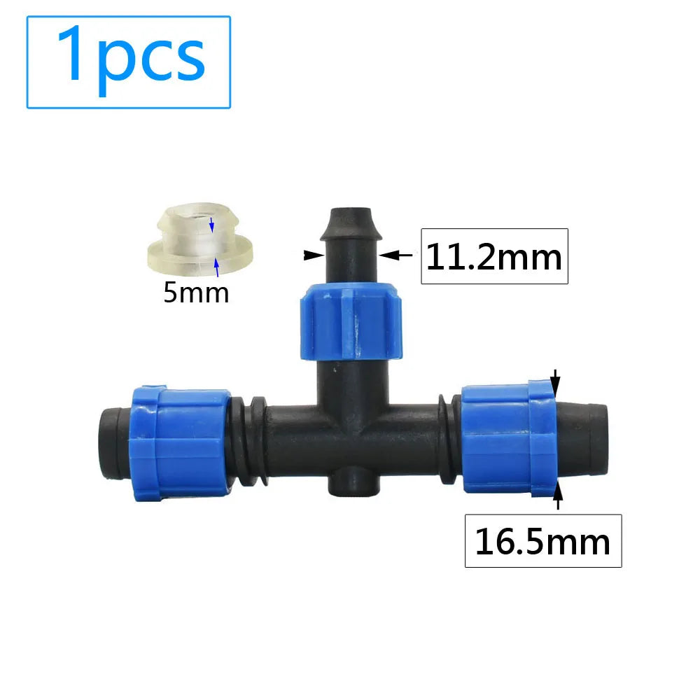 16mm Drip Tape Connectors – Tee, Elbow, End Cap & More (5/8")