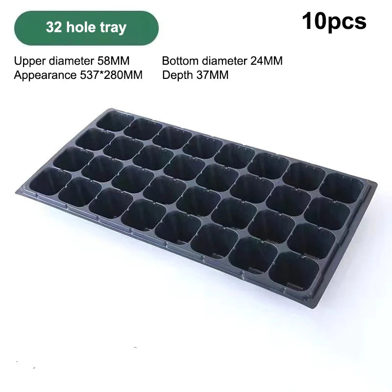 10Pcs Seedling Trays Plastic Gardening Germination Trays Black Seedling Container Garden Supplies For Vegetable Flower【SMQ】