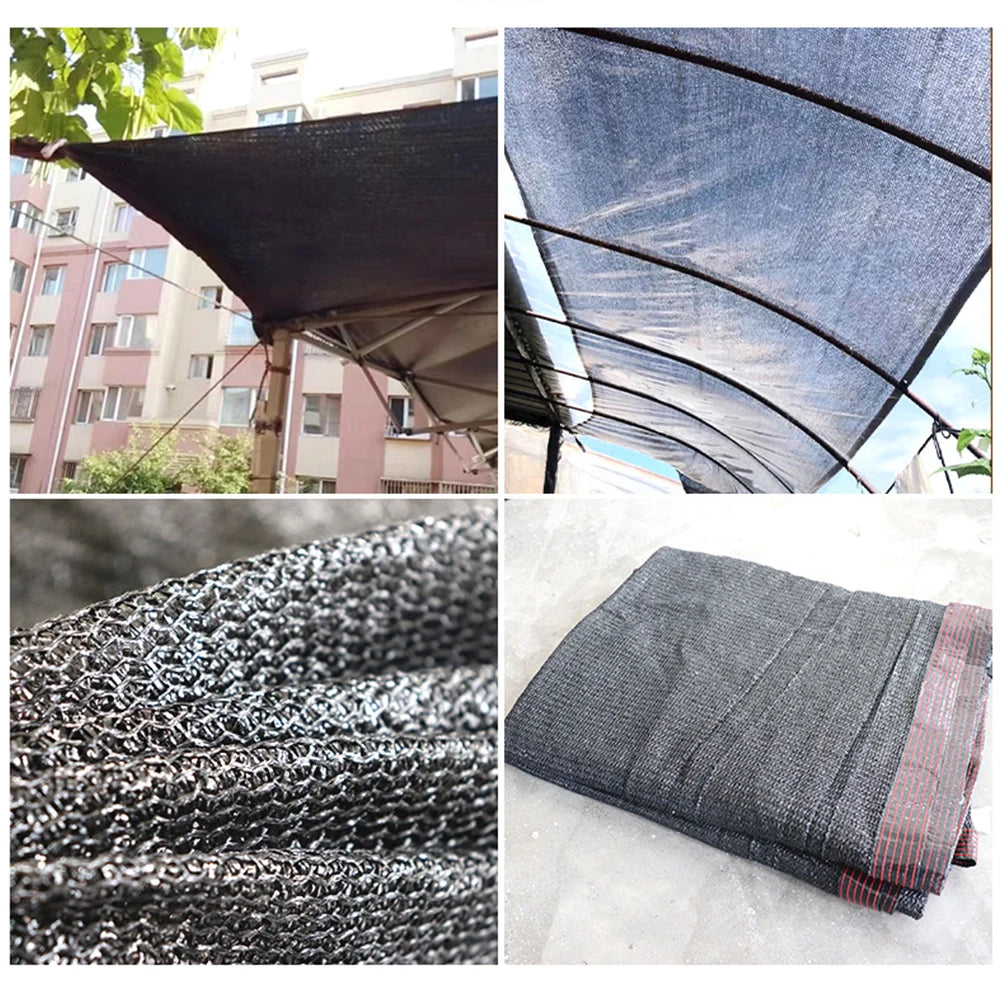 50% Black Shade Cloth with Grommets Durable Mesh Tarp Resistant Garden Sun Shade Netting for Pergola Greenhouse Plants Growing