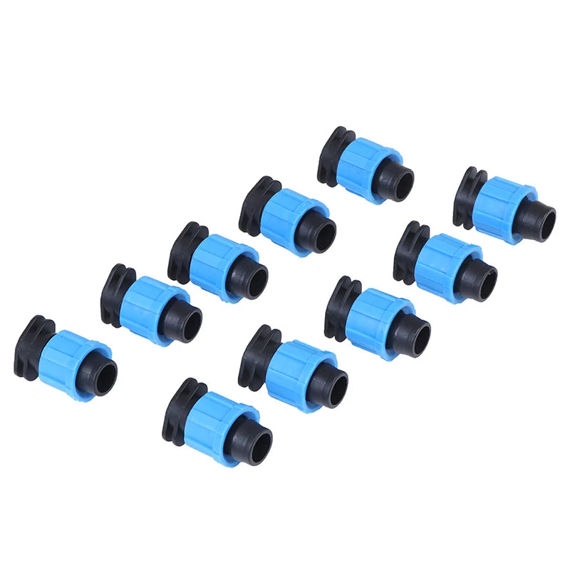 10PCS 16mm Drip Irrigation Tape End Plug Pipe Fitting Connectors Thread Lock