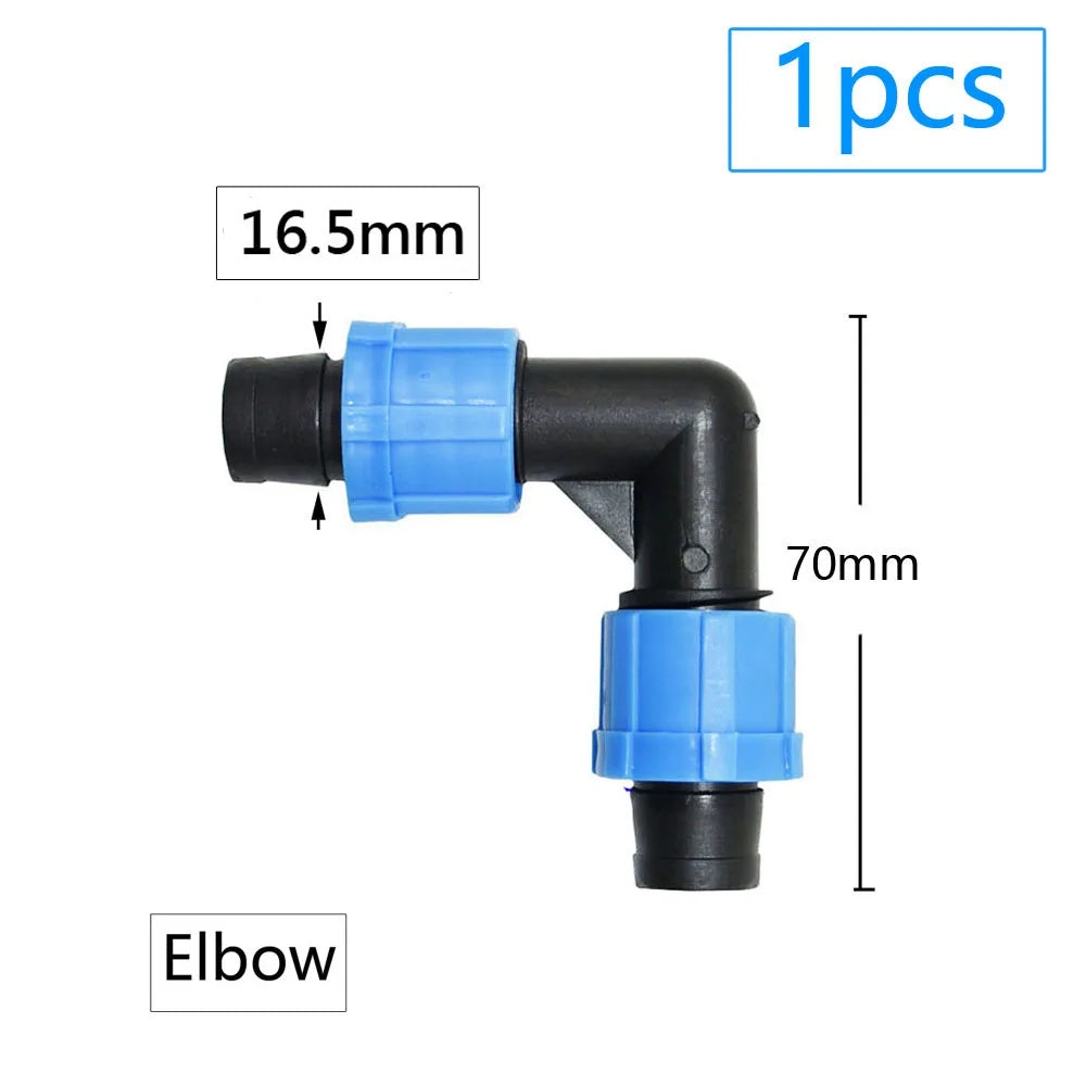 16mm Drip Tape Connectors – Tee, Elbow, End Cap & More (5/8")