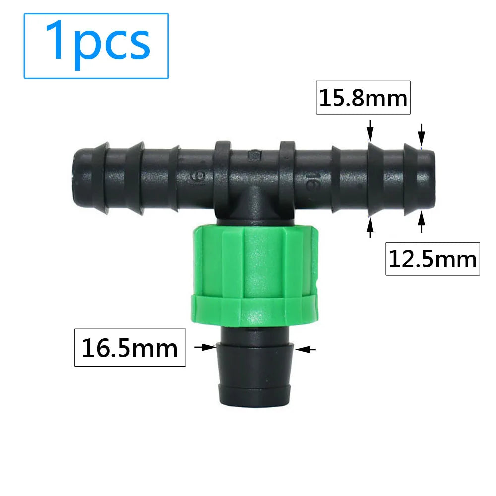16mm Drip Tape Connectors – Tee, Elbow, End Cap & More (5/8")