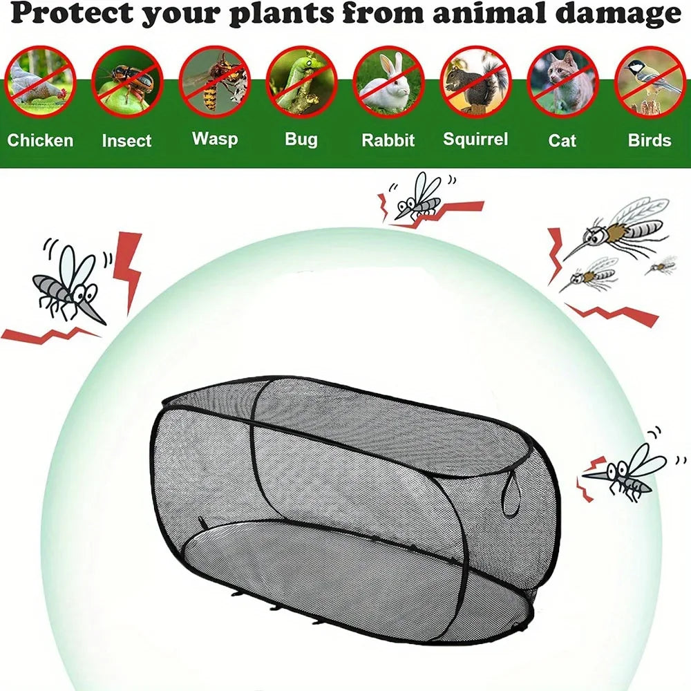 Foldable Bird & Pest Mesh Cage with Ground Stakes