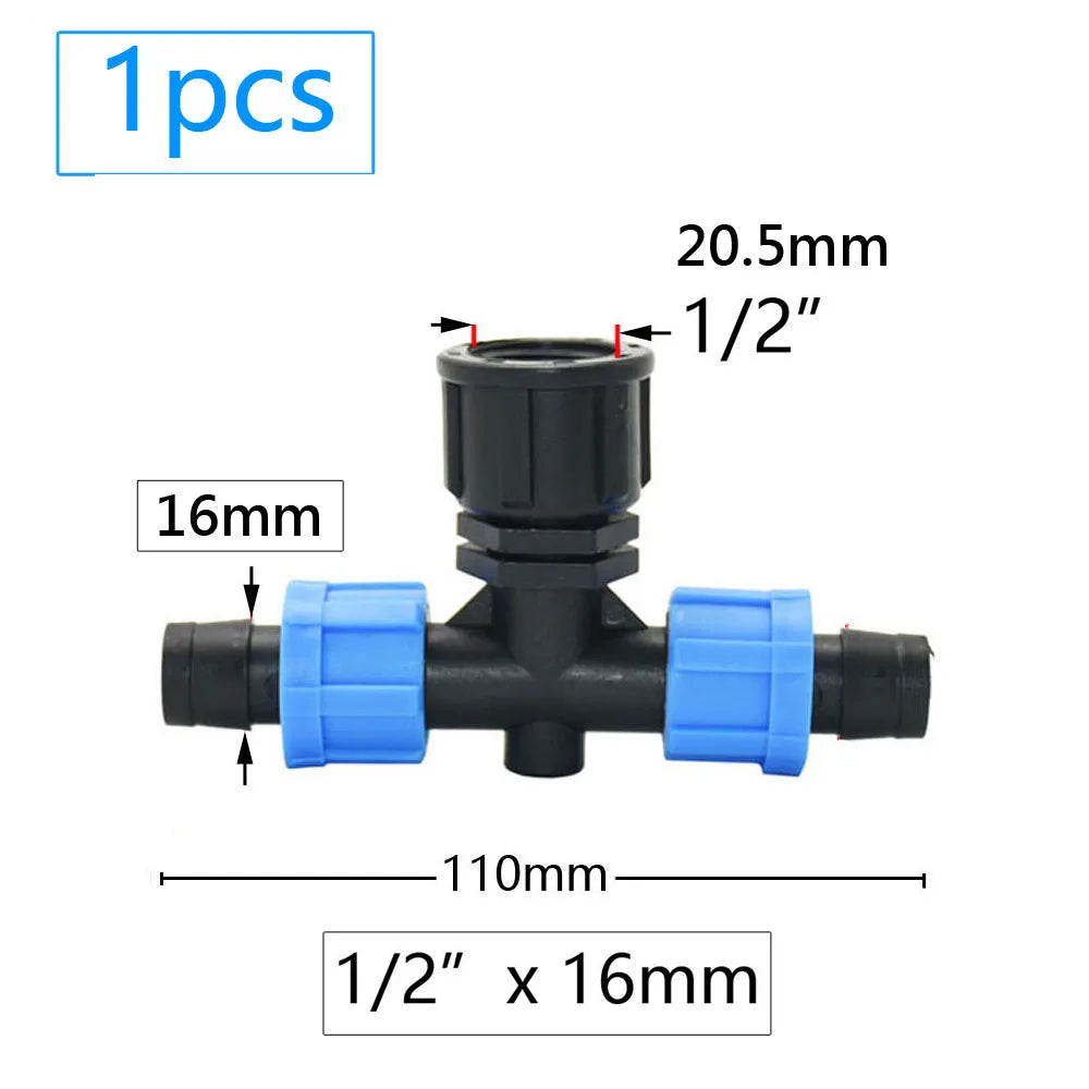16mm Drip Tape Connectors – Tee, Elbow, End Cap & More (5/8")