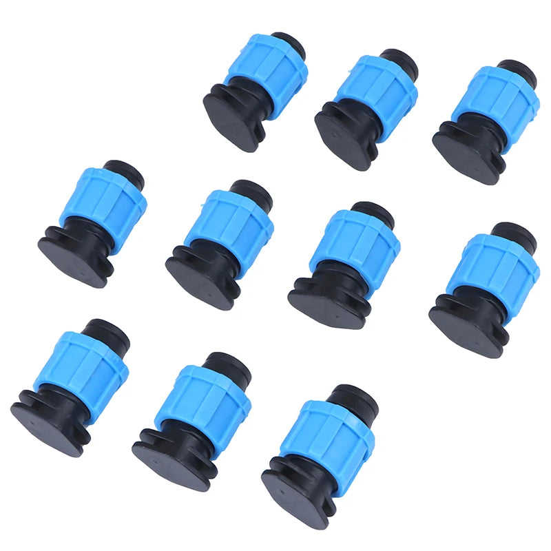10PCS 16mm Drip Irrigation Tape End Plug Pipe Fitting Connectors Thread Lock