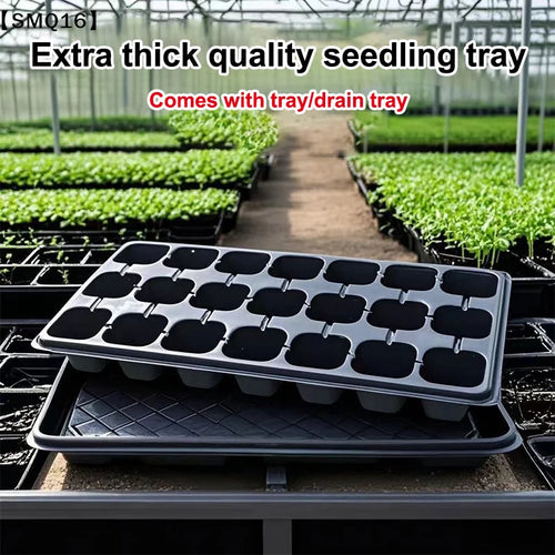10Pcs Seedling Trays Plastic Gardening Germination Trays Black Seedling Container Garden Supplies For Vegetable Flower【SMQ】