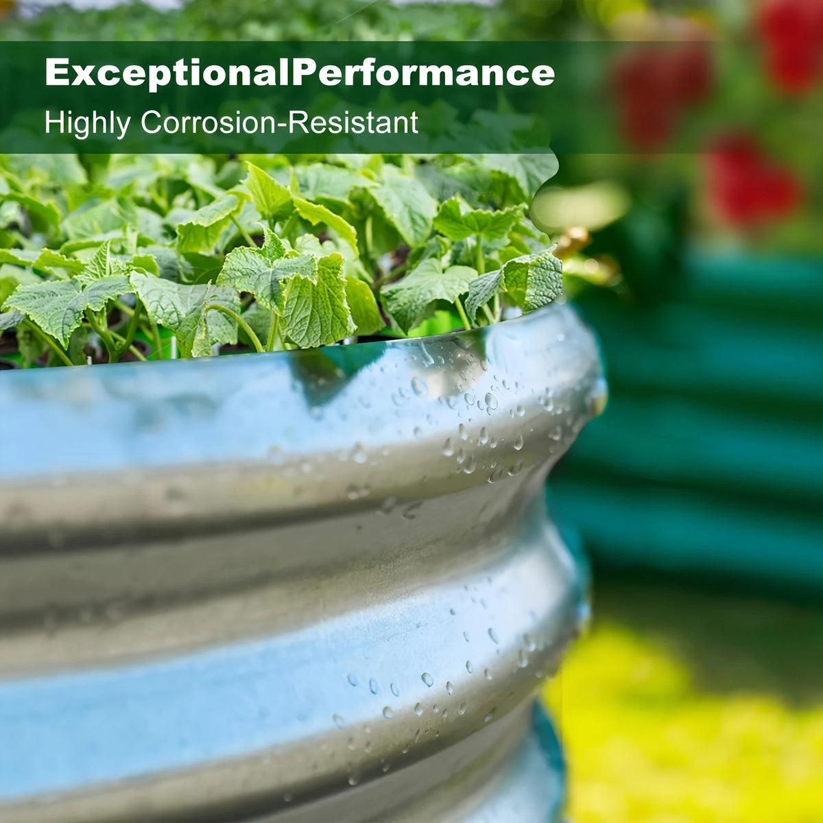 Oval Galvanized Raised Garden Bed – 4x2 ft (122x61cm)
