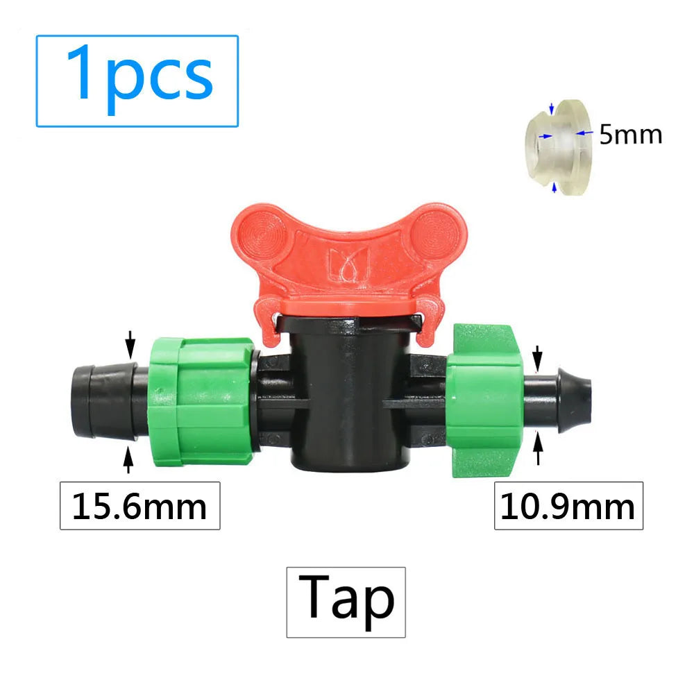 16mm Drip Tape Connectors – Tee, Elbow, End Cap & More (5/8")
