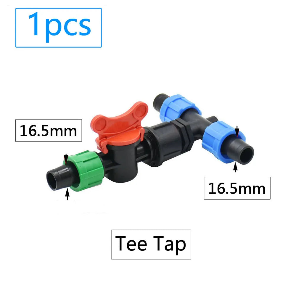 16mm Drip Tape Connectors – Tee, Elbow, End Cap & More (5/8")