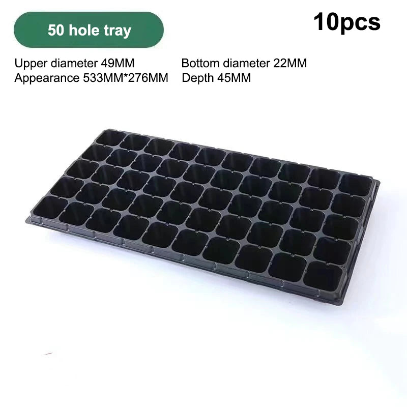 10Pcs Seedling Trays Plastic Gardening Germination Trays Black Seedling Container Garden Supplies For Vegetable Flower【SMQ】